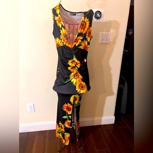 chicMe black sunflower dress